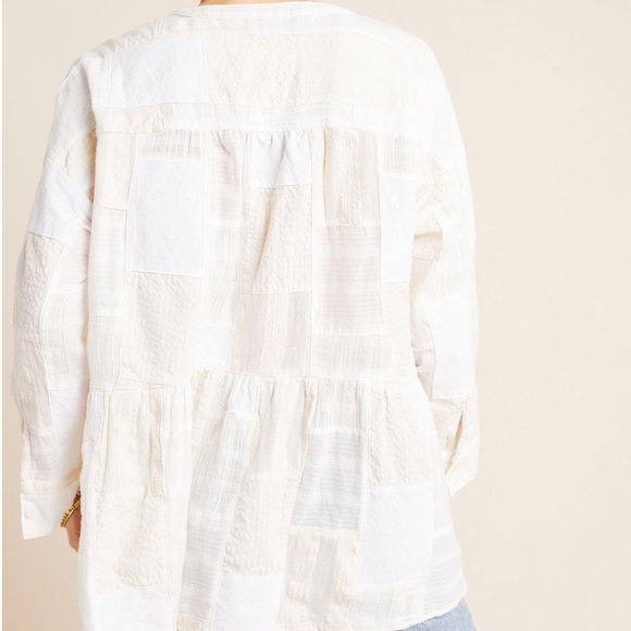 Anthropologie Maeve The Zoe Swing Blouse top boho patchwork plaid - Picture 7 of 14